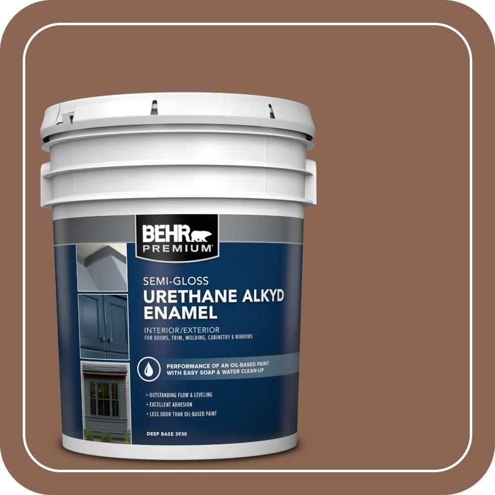BEHR PREMIUM 5 gal. #PPU3-17 Clay Pot Urethane Alkyd Semi-Gloss Enamel Interior/Exterior Paint