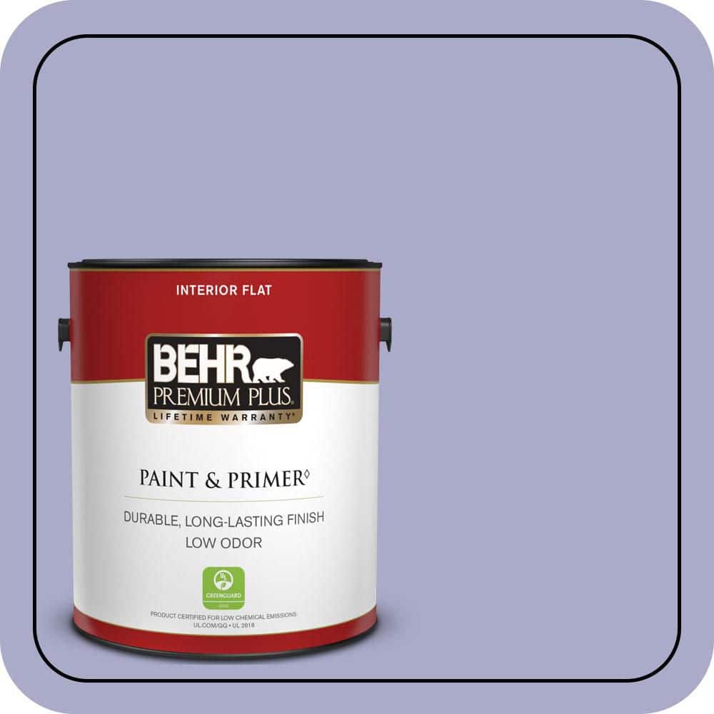 BEHR PREMIUM PLUS 1 gal. #M550-4 Wisteria Blue Flat Low Odor Interior Paint & Primer