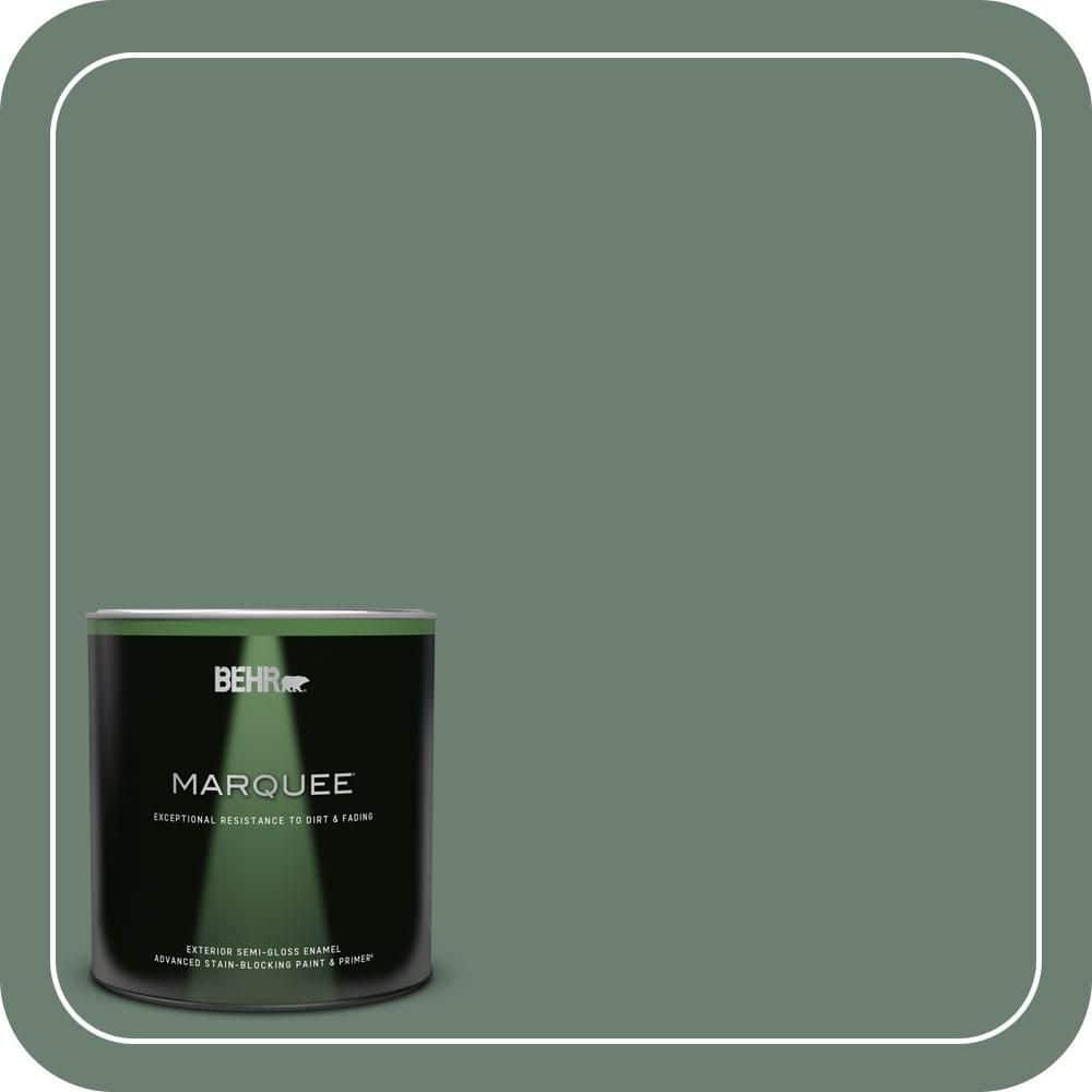 BEHR MARQUEE 1 qt. #460F-5 Island Palm Semi-Gloss Enamel Exterior Paint & Primer