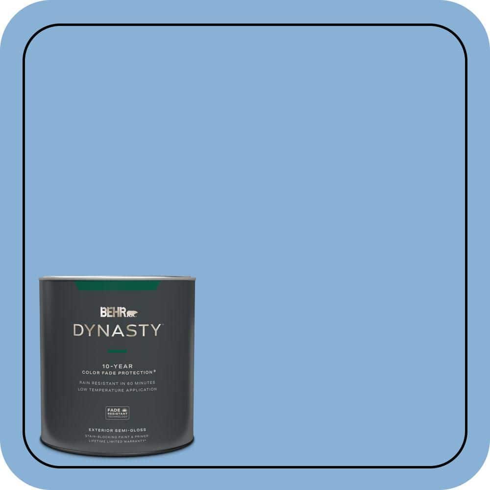 BEHR DYNASTY 1 qt. #PPU15-12 Bluebird Semi-Gloss Enamel Exterior Stain-Blocking Paint & Primer