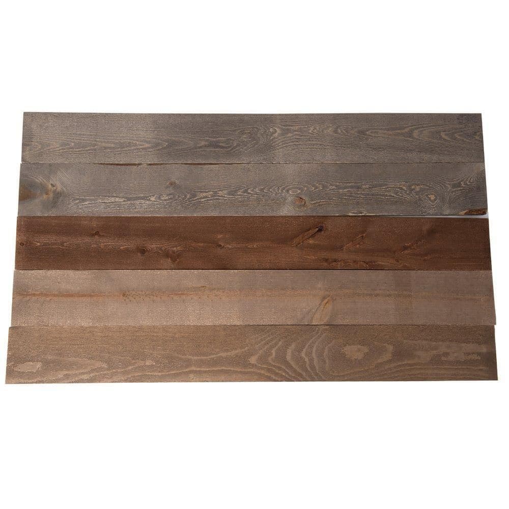 HARDWOOD REFLECTIONS 1/2 in. T x 5.5 in. W x 4 ft. L Rustic Brown/Gray Pine Solid Barn Wood Wall Paneling (10-Pack)
