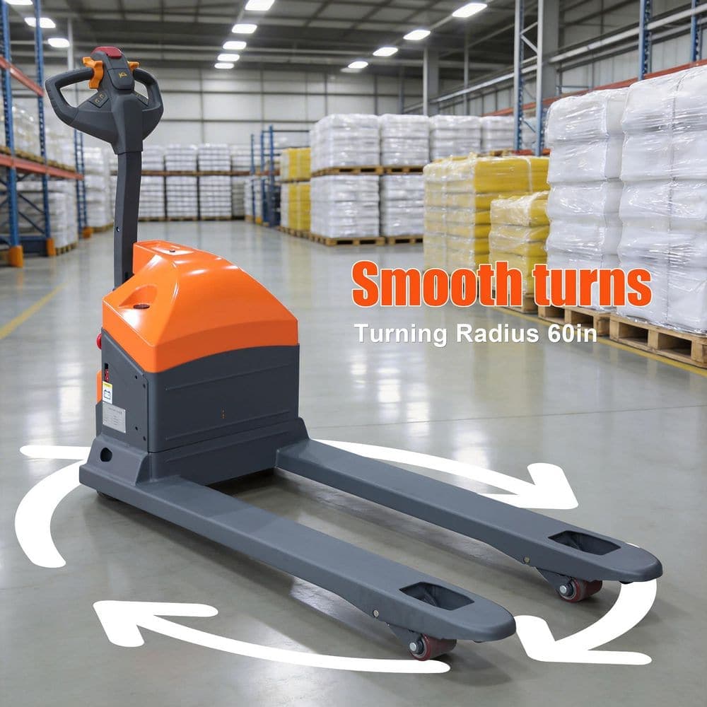 TORY CARRIER GEL Battery 24V/65AH 3300 lbs. Fully Electric Pallet Jack Truck with Built-Out Charger Orange (2)