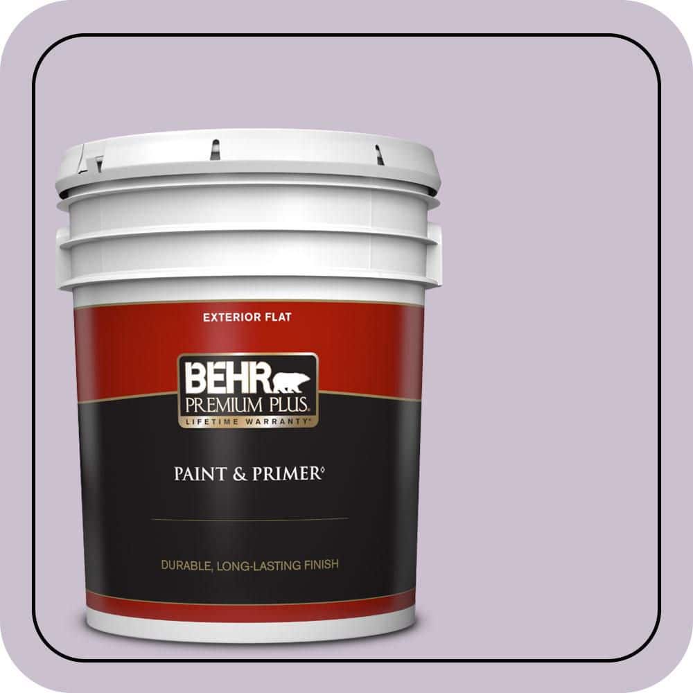 BEHR PREMIUM PLUS 5 gal. #S100-2 Romantic Poetry Flat Exterior Paint & Primer