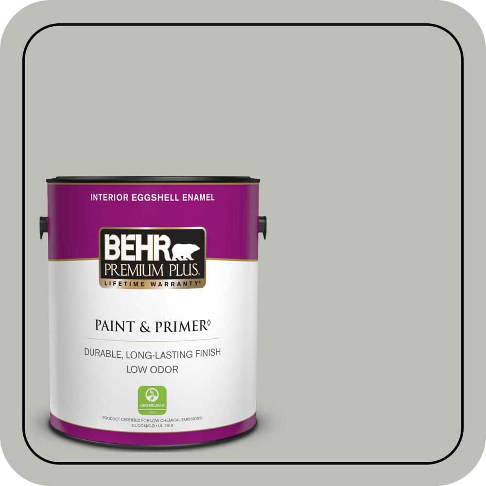 BEHR PREMIUM PLUS 1 gal. #PPU24-17 Hailstorm Gray Eggshell Enamel Low Odor Interior Paint & Primer