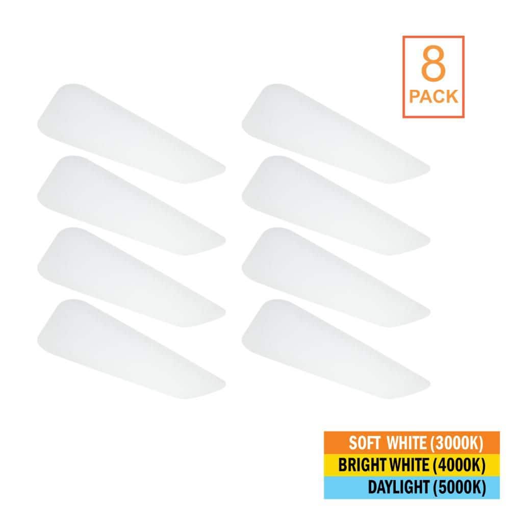 Commercial Electric 8-Pack 48 in. x 18 in. Classic White LED Flush Mount Closet Light 5800 Lumens 65-Watt Adjustable CCT Kitchen Light