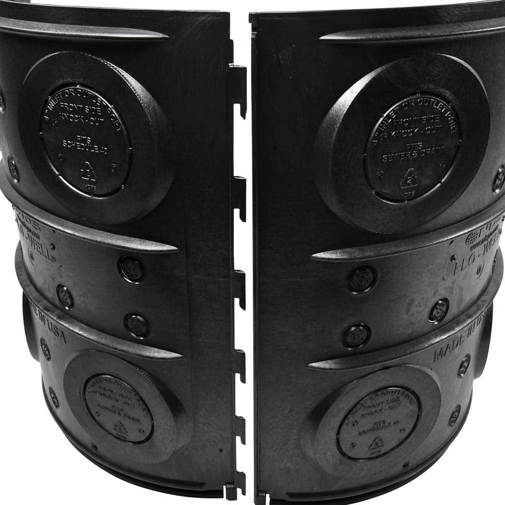 NDS 24 in. x 24 in. x 29 in. 50 Gal. Plastic Flo-Well Stormwater Dry Well System Catch Basin Kit, 3 Side Panels and 1 Cover (3)