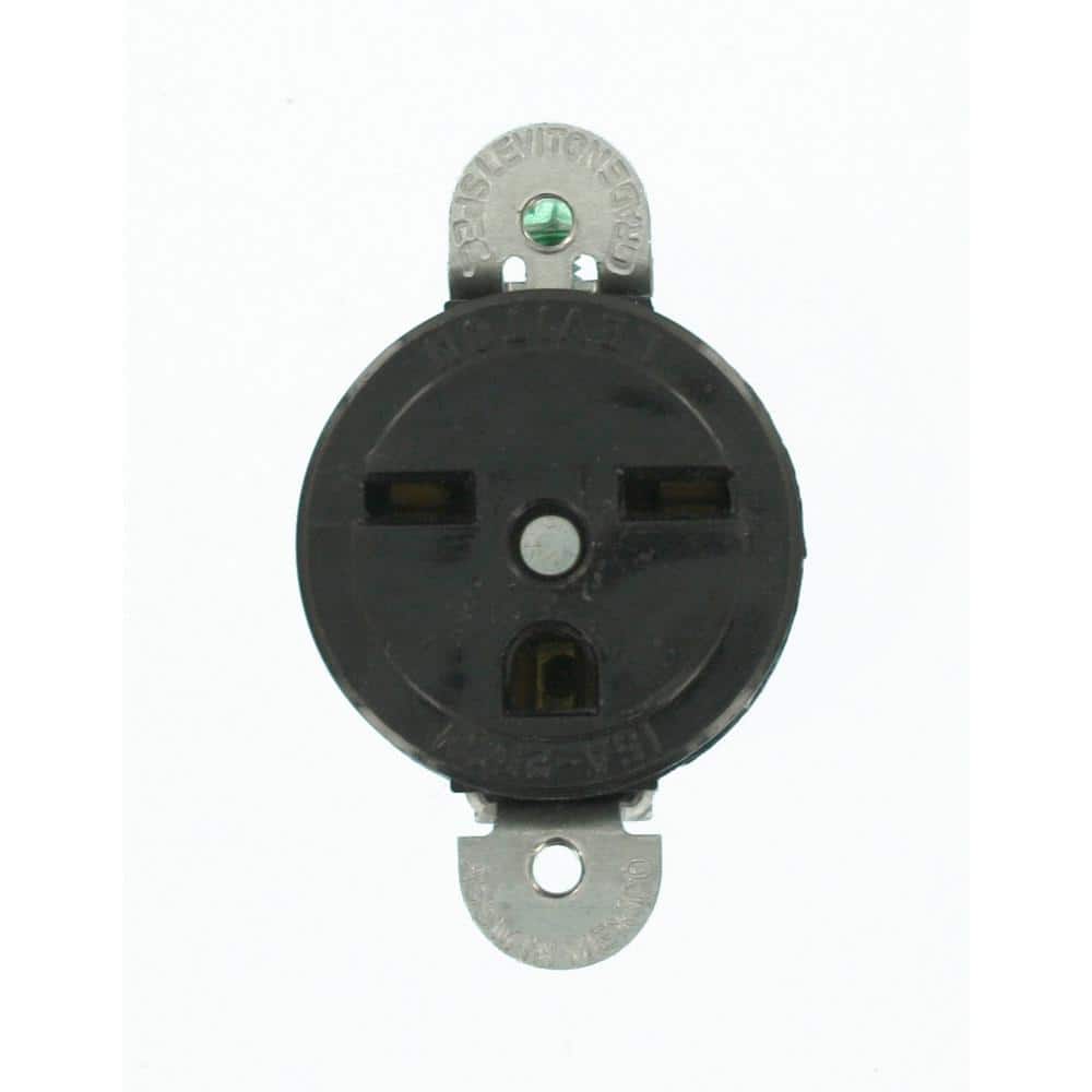 Leviton 15 Amp 250 V NEMA 6-15R Single Outlet/Receptacle, Black (1-Pack) 5658-SS (1)