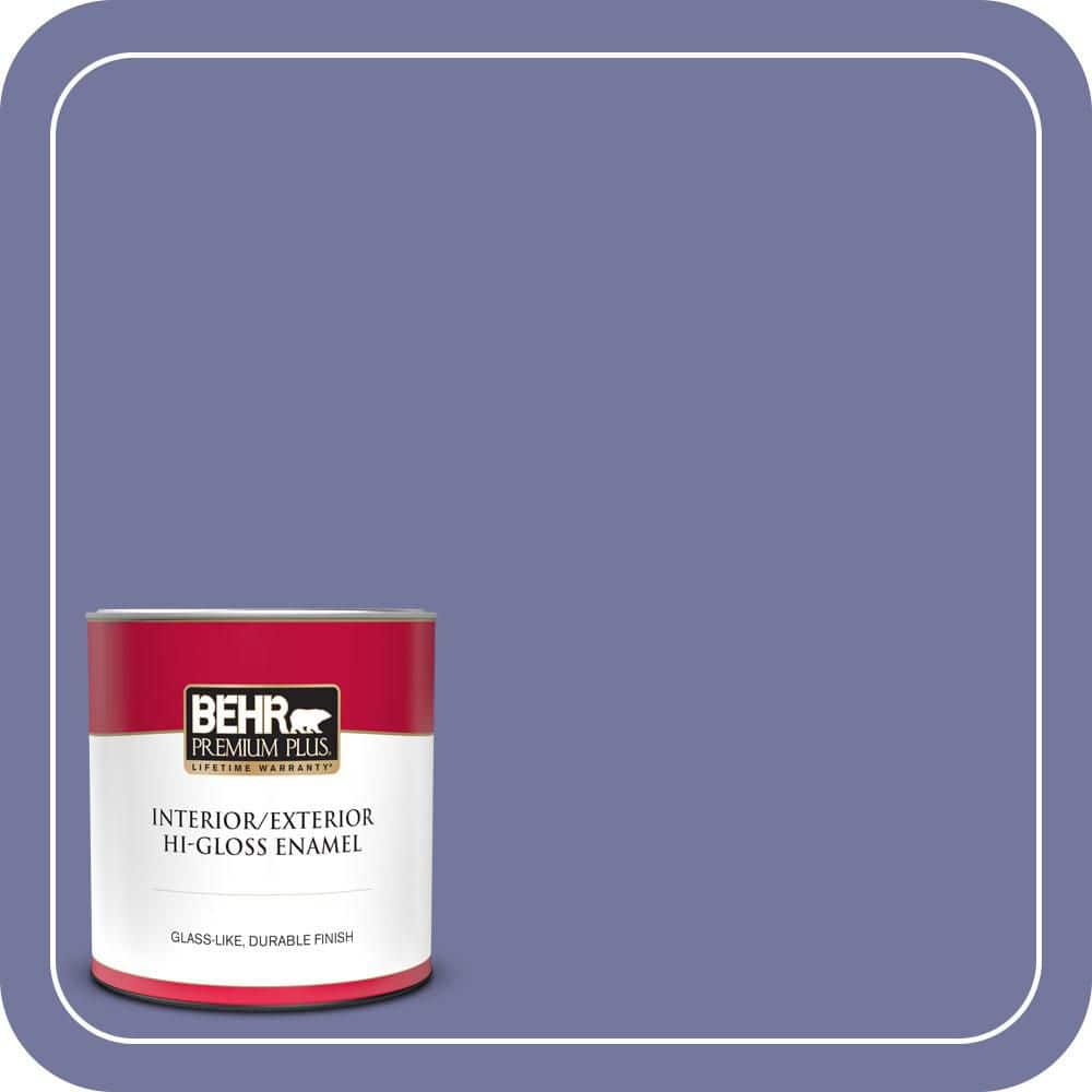 BEHR PREMIUM PLUS 1 qt. #630D-6 Palace Purple Hi-Gloss Enamel Interior/Exterior Paint & Primer