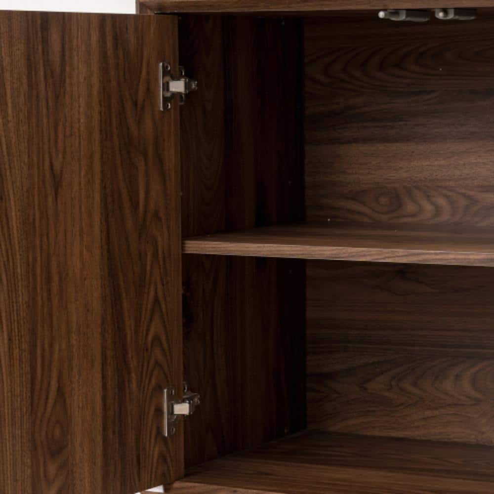 Unbranded 29.38 in. W x 15.75 in. D x 32 in. H Bathroom Brown Linen Cabinet (3)