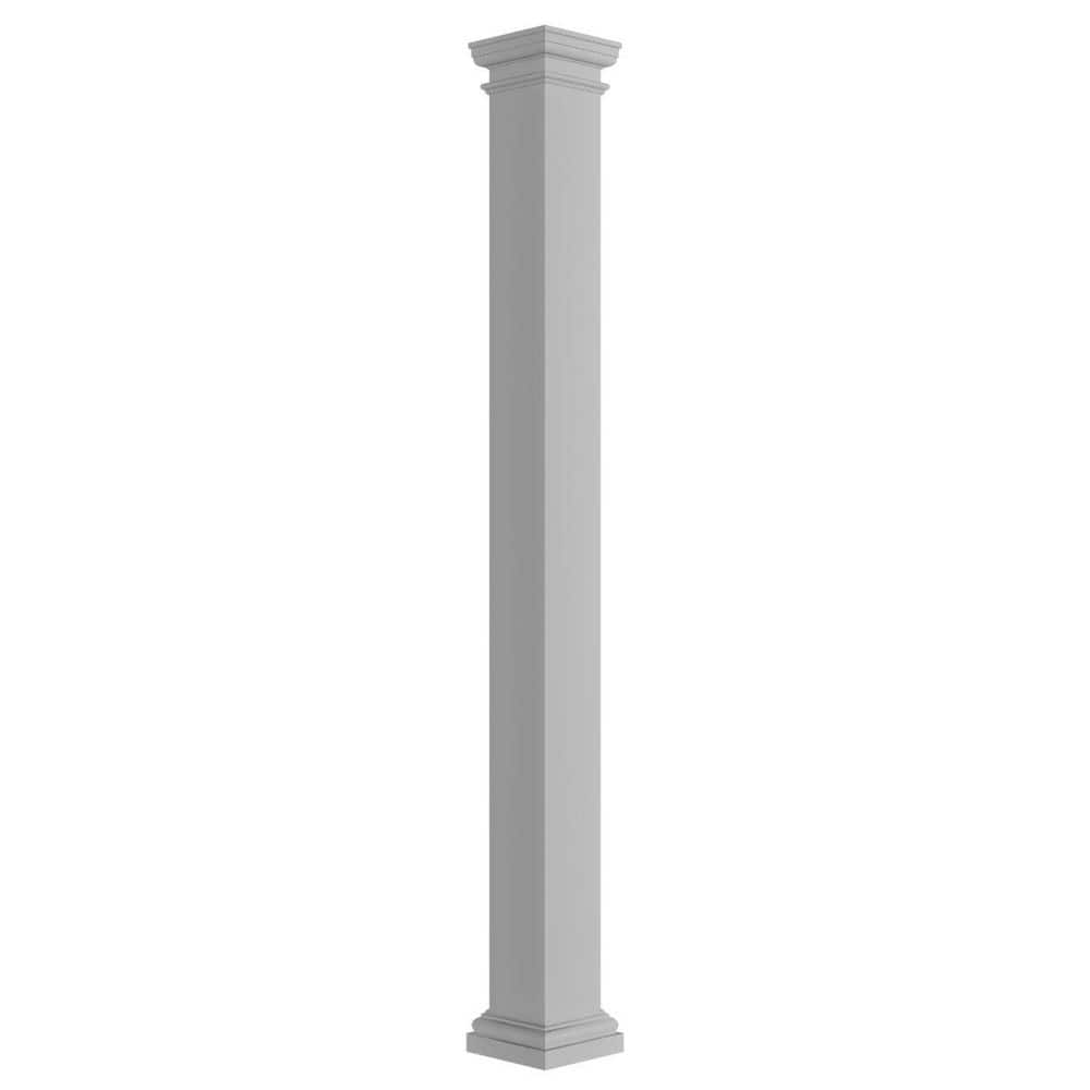 Ekena Millwork 8 in. W x 8 ft. H Endura-Stone Column, Square Non-Tapered (FRP)-Tuscan Cap and Base, Plan Type E-Unsplit (1)