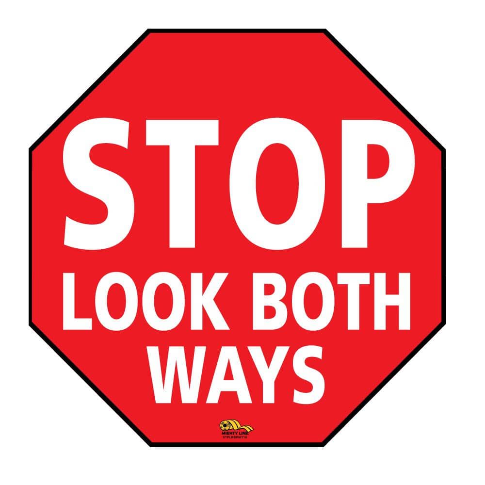Mighty Line 24 in. Stop Look Both Ways Floor Sign