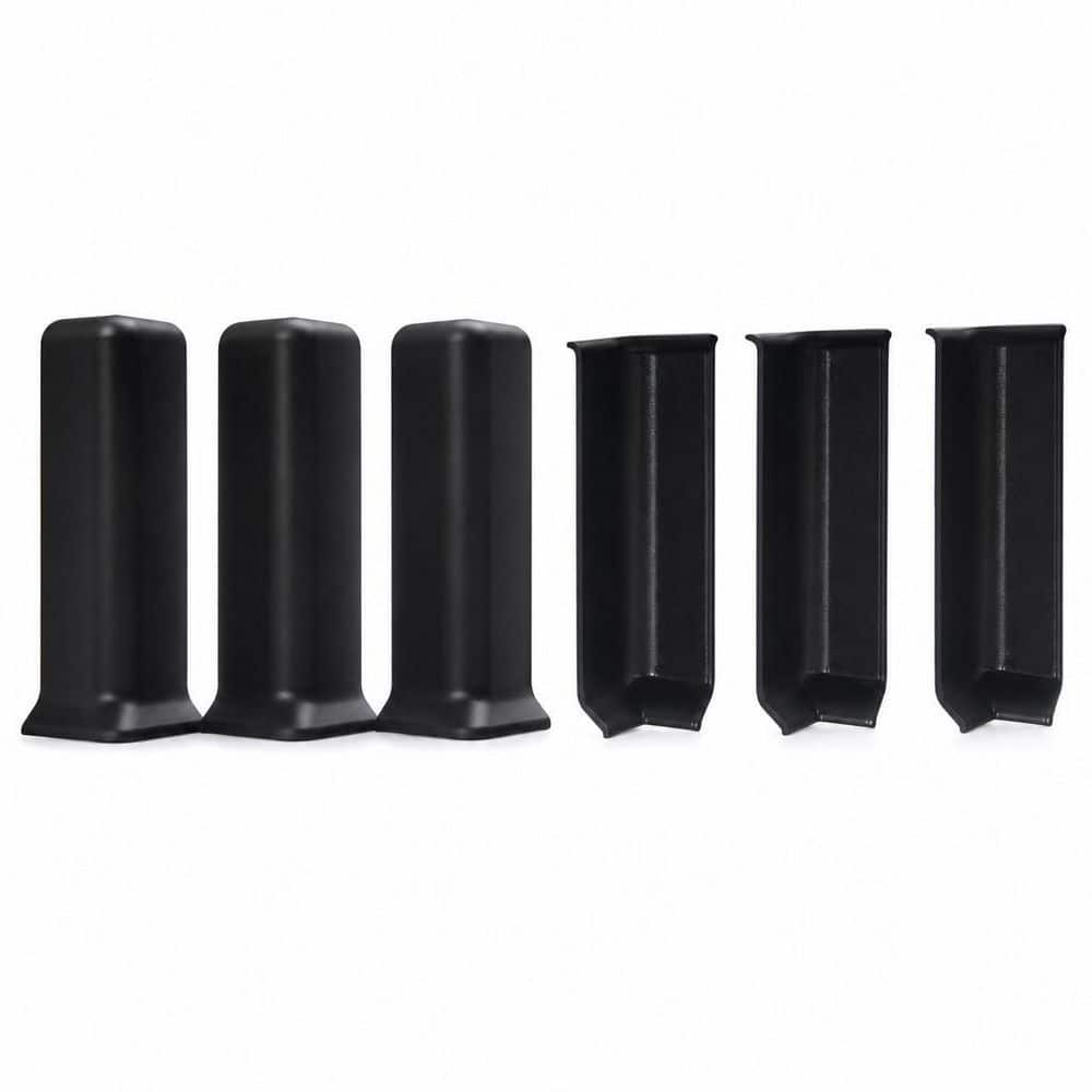 Numhew 4 in. Self Adhesive Baseboard Corner Blocks for Rubber Moulding Trim, Black (1)