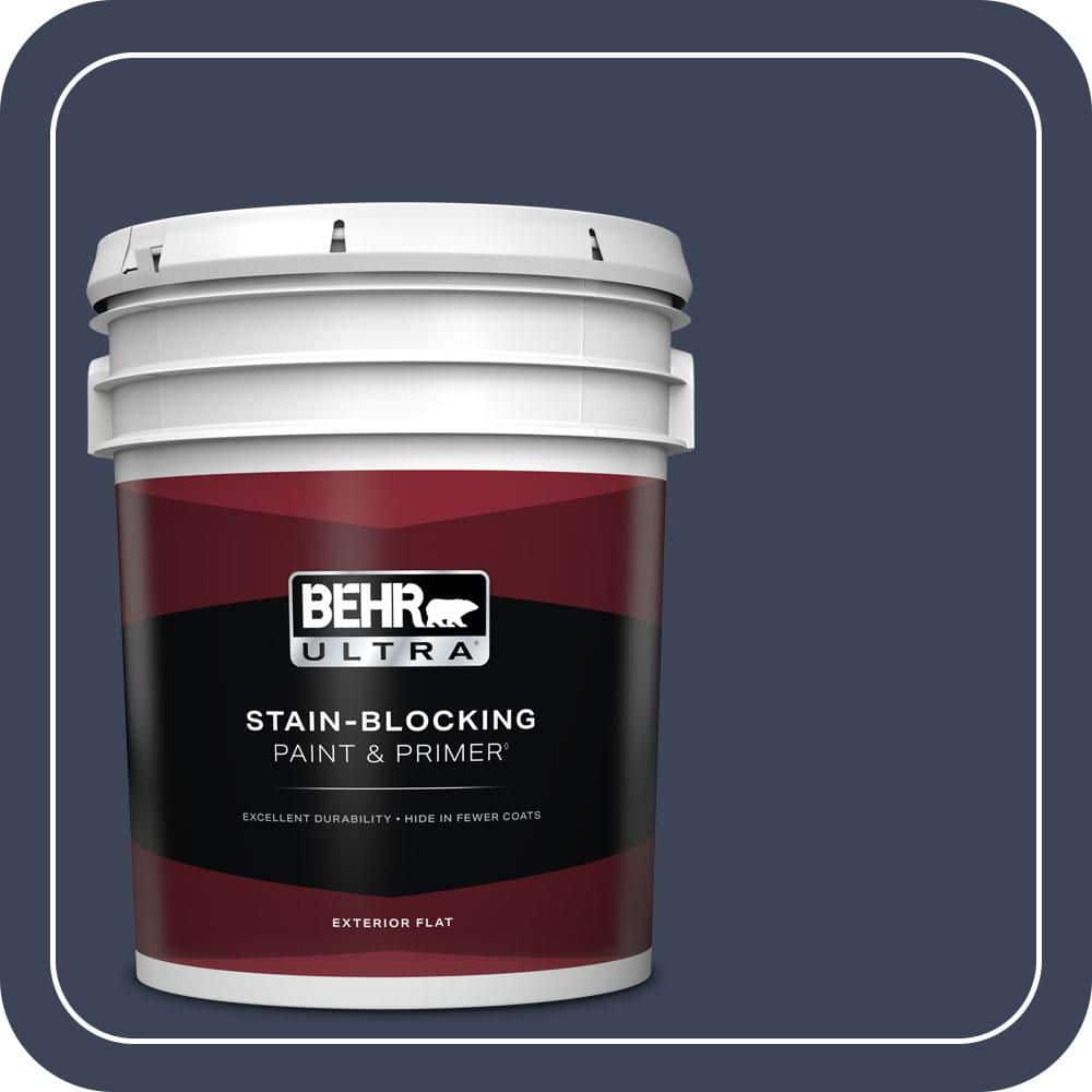 BEHR ULTRA 5 gal. #T16-10 Blue Vortex Flat Exterior Paint & Primer