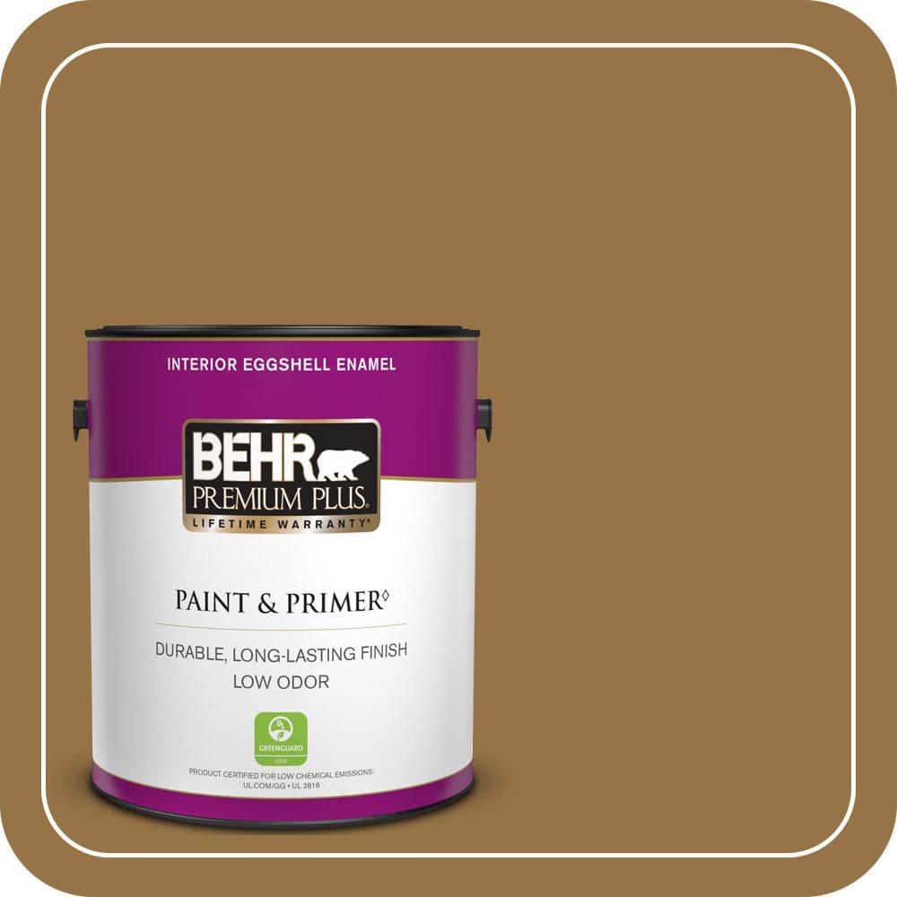 BEHR PREMIUM PLUS 1 gal. #S300-7 Rococo Gold Eggshell Enamel Low Odor Interior Paint & Primer