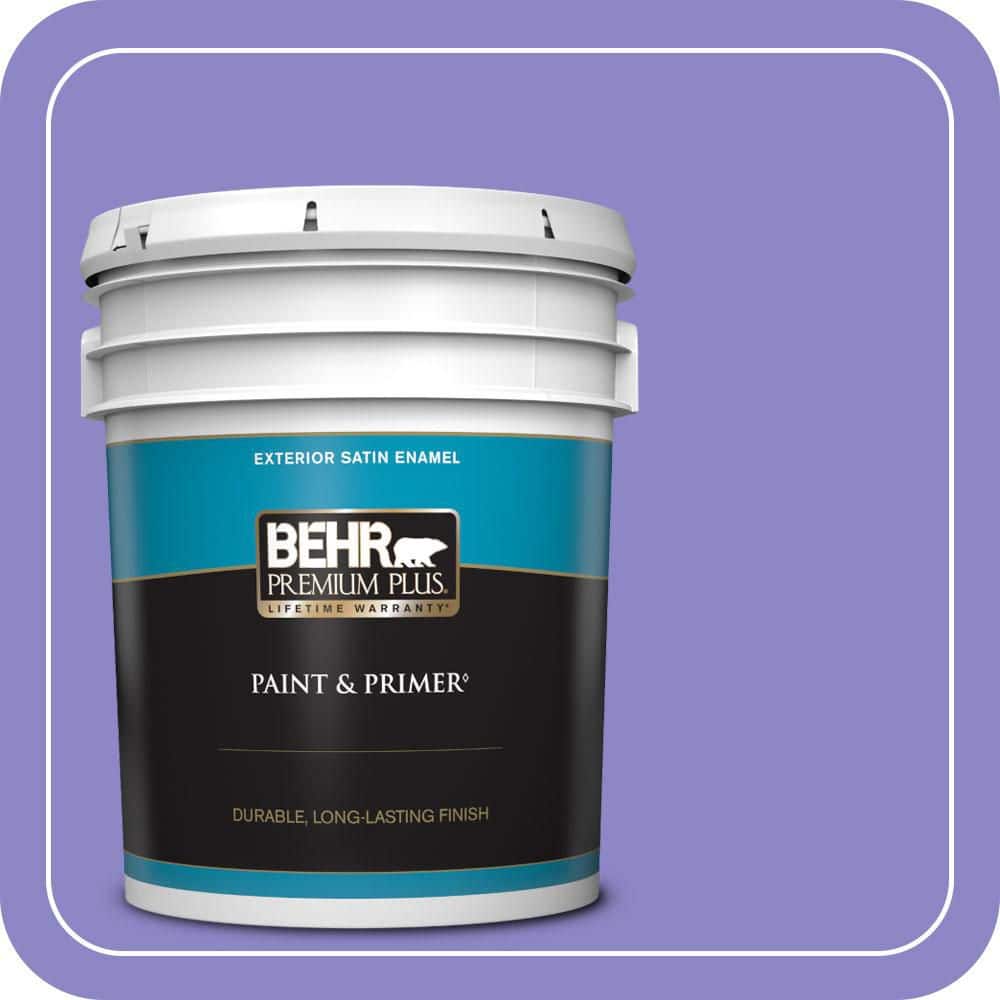 BEHR PREMIUM PLUS 5 gal. #MQ4-29 Brocade Satin Enamel Exterior Paint & Primer