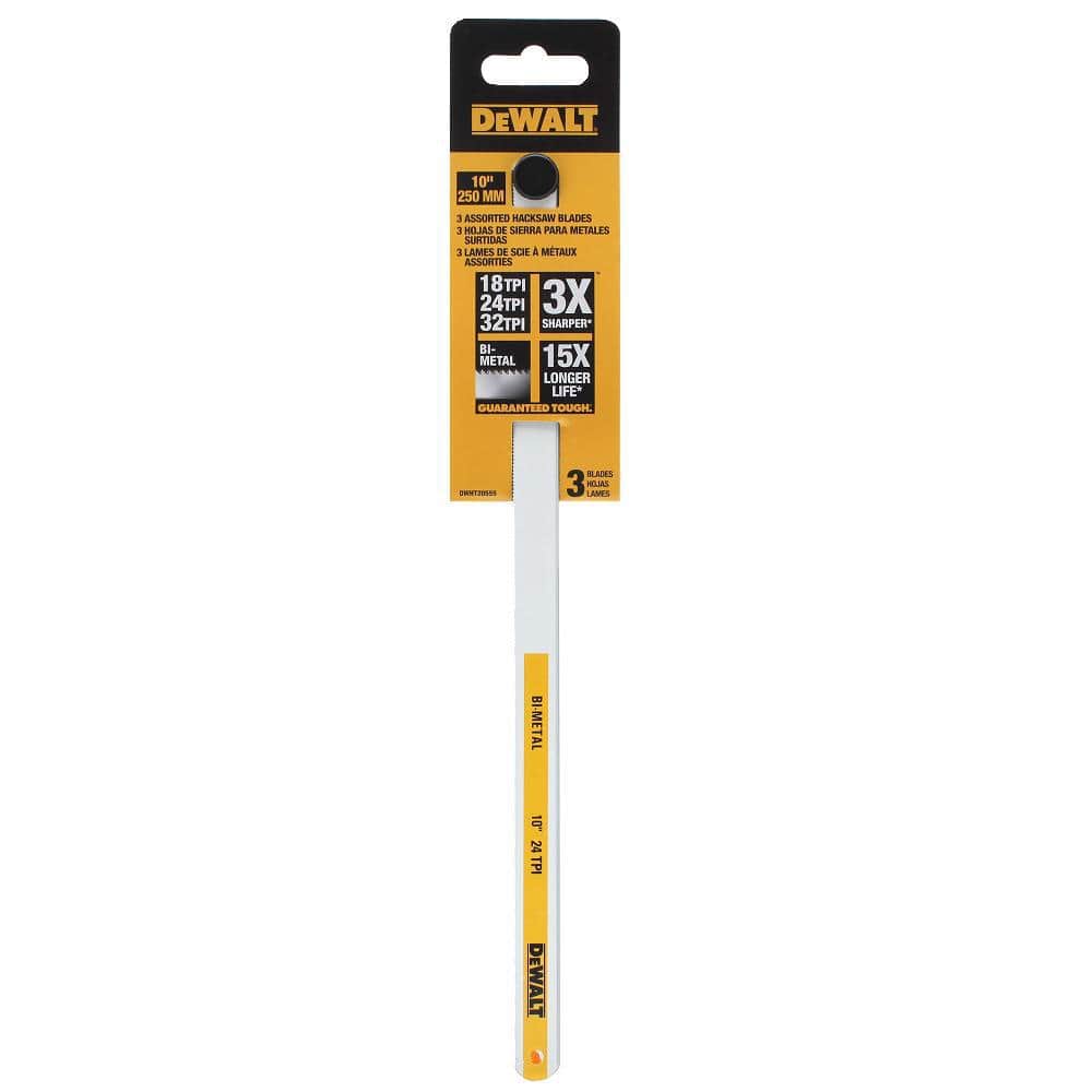 DEWALT 10 in. 18, 24 and 32-TPI Bi-Metal Hacksaw Blade (3-Pack) (3)