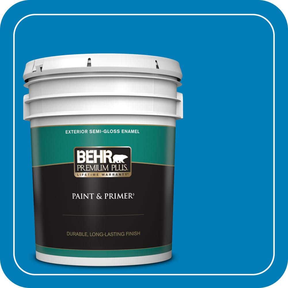 BEHR PREMIUM PLUS 5 gal. #S-G-550 Artesian Water Semi-Gloss Enamel Exterior Paint & Primer