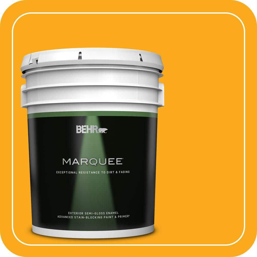 BEHR MARQUEE 5 gal. #P270-7 Sunny Side Up Semi-Gloss Enamel Exterior Paint & Primer