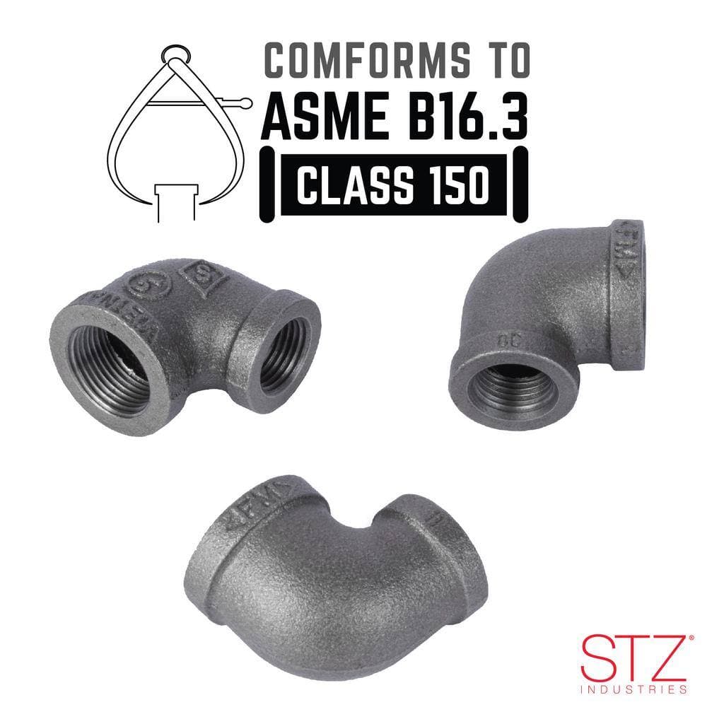 STZ 3/4 in. 3/8 in. Black Iron Degree Reducing Elbow (2)