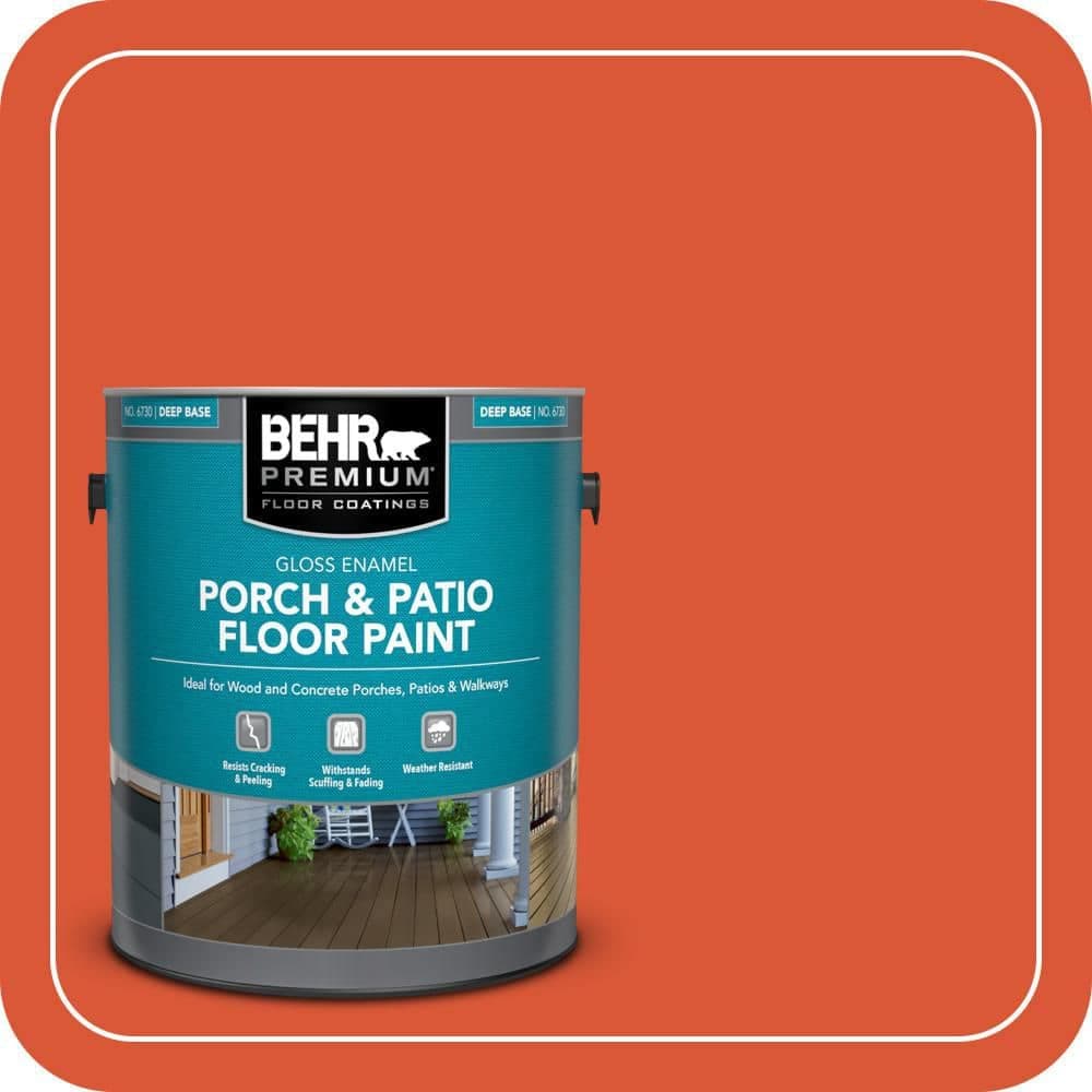 BEHR PREMIUM 1 gal. #P190-7 Inferno Gloss Enamel Interior/Exterior Porch and Patio Floor Paint