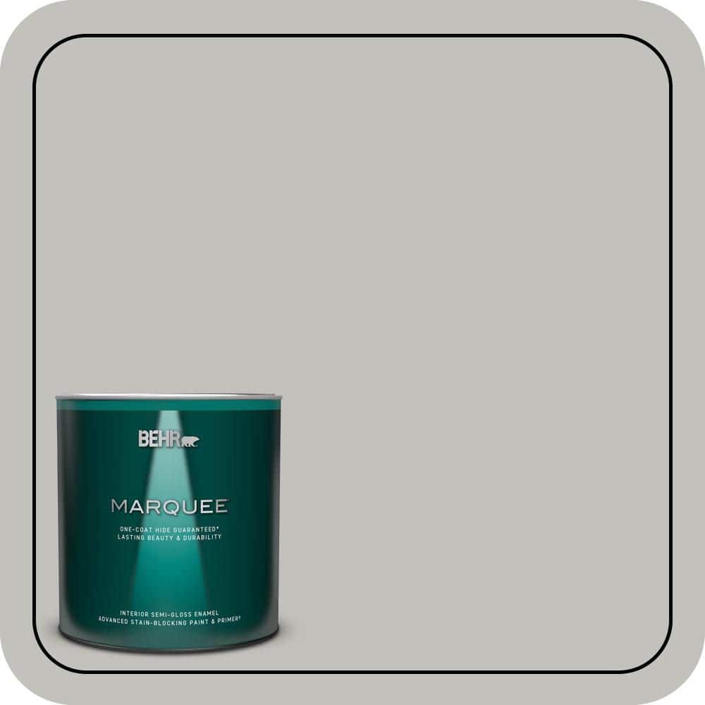 BEHR MARQUEE 1 qt. #QE-50 Gull Gray Semi-Gloss Enamel Interior Paint & Primer