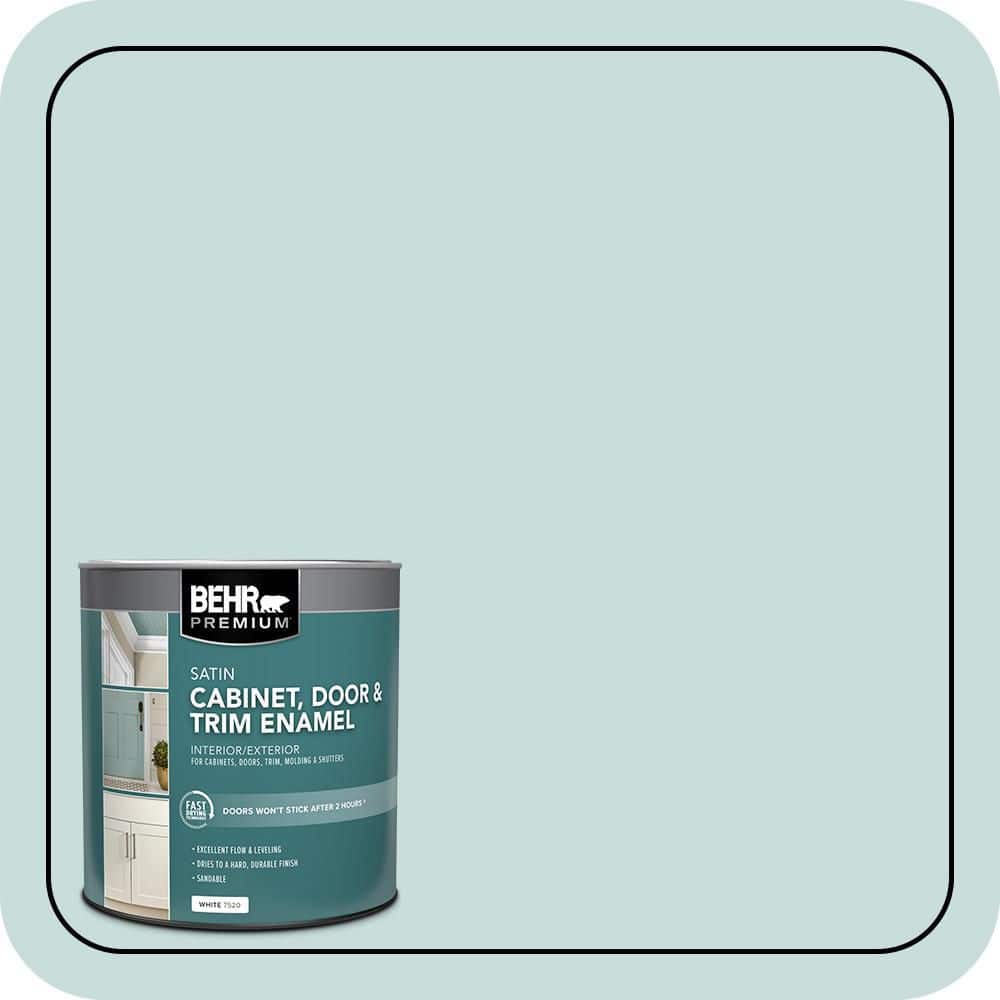 BEHR PREMIUM 1 qt. #S440-1 Sunken Pool Satin Enamel Interior/Exterior Cabinet, Door & Trim Paint (1)