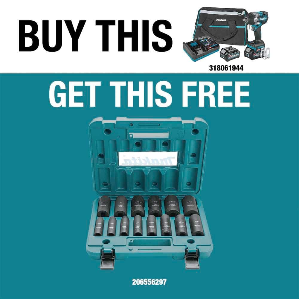 Makita 40V max XGT Brushless Cordless 4-Speed Mid-Torque . Impact Wrench Kit w/Detent Anvil, 2.5Ah (2)