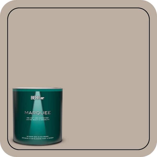 BEHR MARQUEE 1 qt. #N210-3 Barista One-Coat Hide Semi-Gloss Enamel Interior Paint & Primer (2)