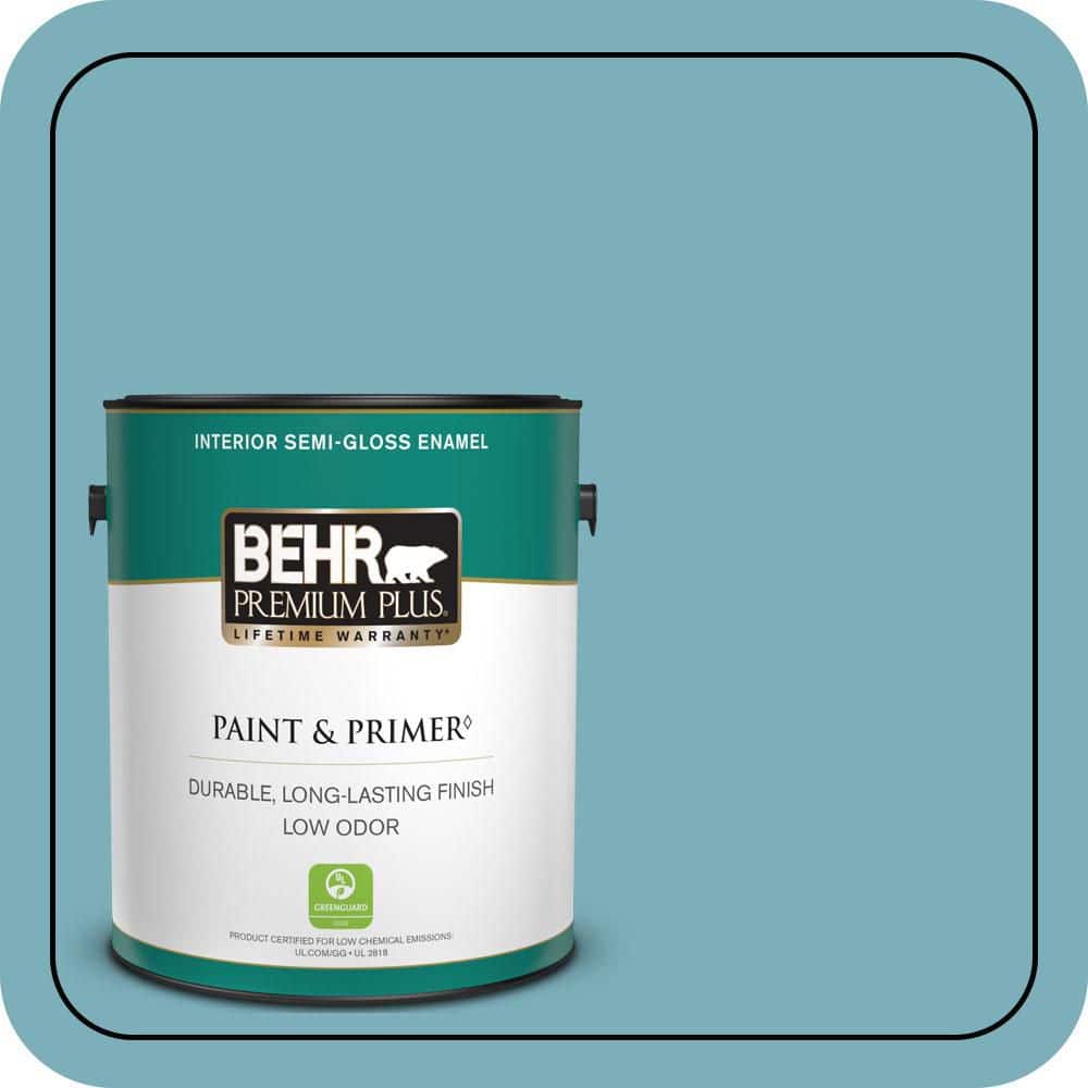 BEHR PREMIUM PLUS 1 gal. #520F-4 November Skies Semi-Gloss Enamel Low Odor Interior Paint & Primer