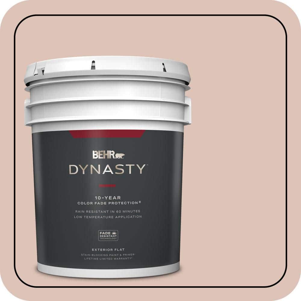 BEHR DYNASTY 5 gal. #PPU2-07 Coral Stone Flat Exterior Stain-Blocking Paint & Primer