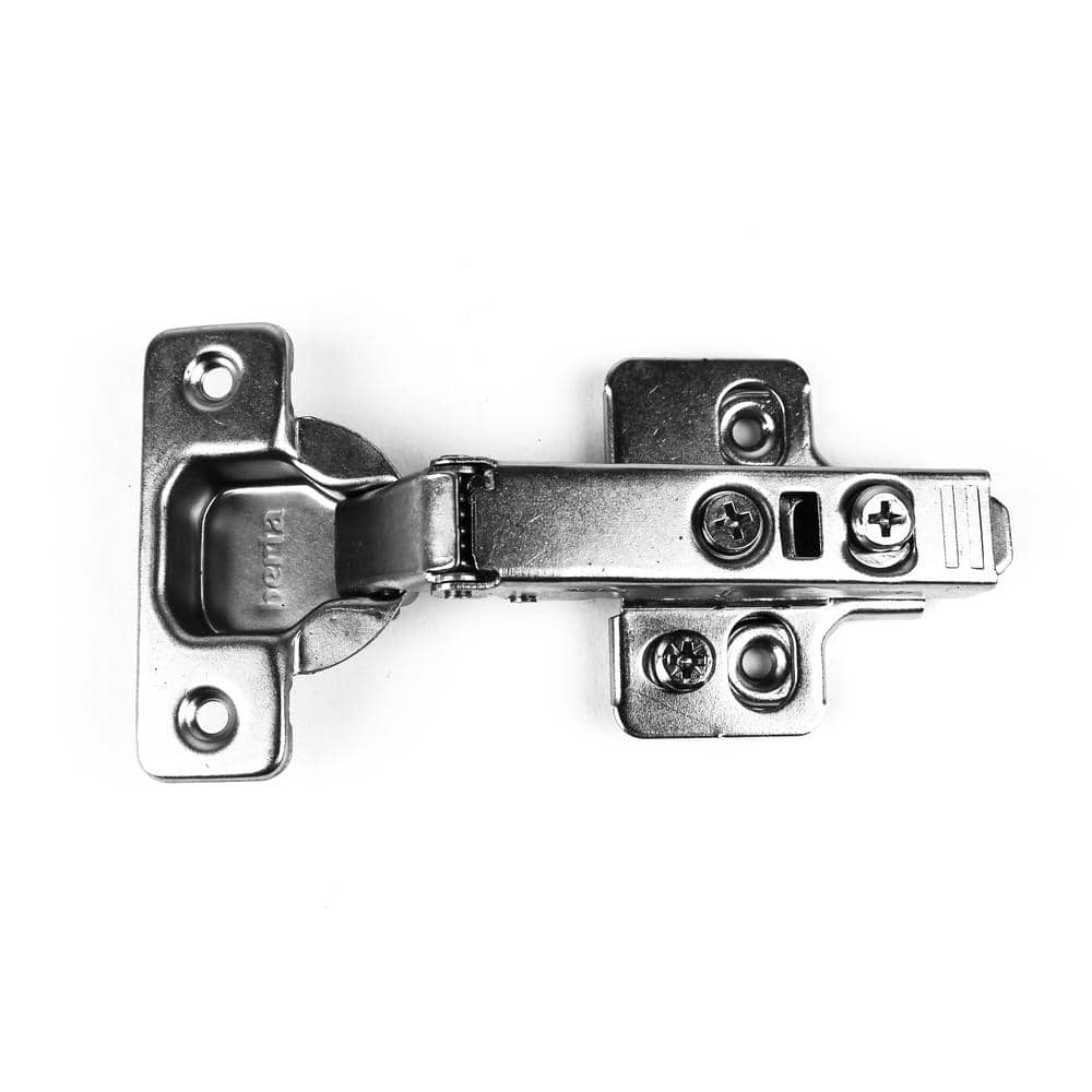 Unbranded 110-Degree 35 mm Full Overlay Soft Close Frameless Cabinet Hinges with Installation Screws (1-Pair) (3)