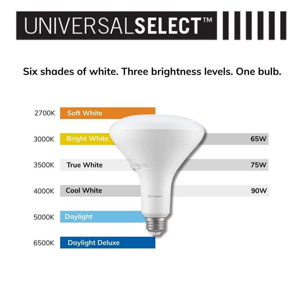 EcoSmart Universal Select 65/75/90-Watt Equivalent BR30 Dimmable LED Flood Light Bulb with Selectable Color Temperature (2-Pack) (3)