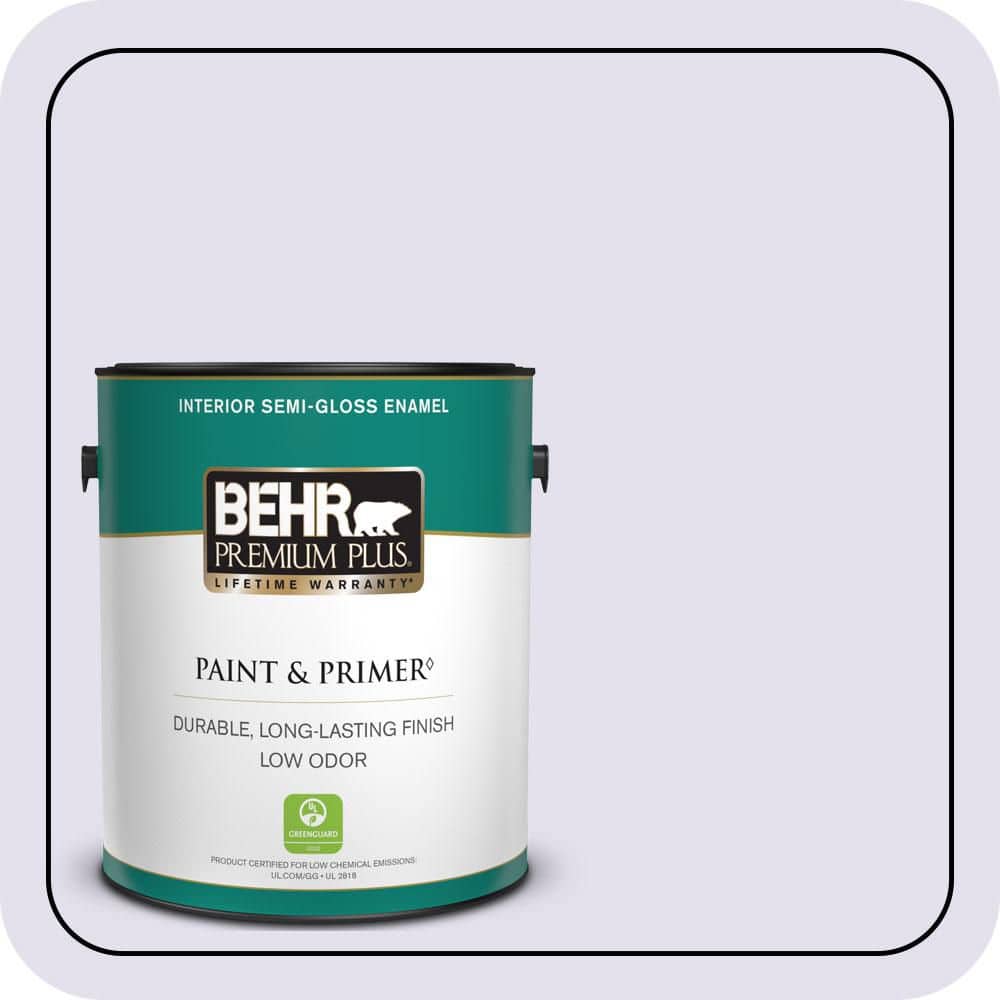 BEHR PREMIUM PLUS 1 gal. #650C-2 Powdery Mist Semi-Gloss Enamel Low Odor Interior Paint & Primer