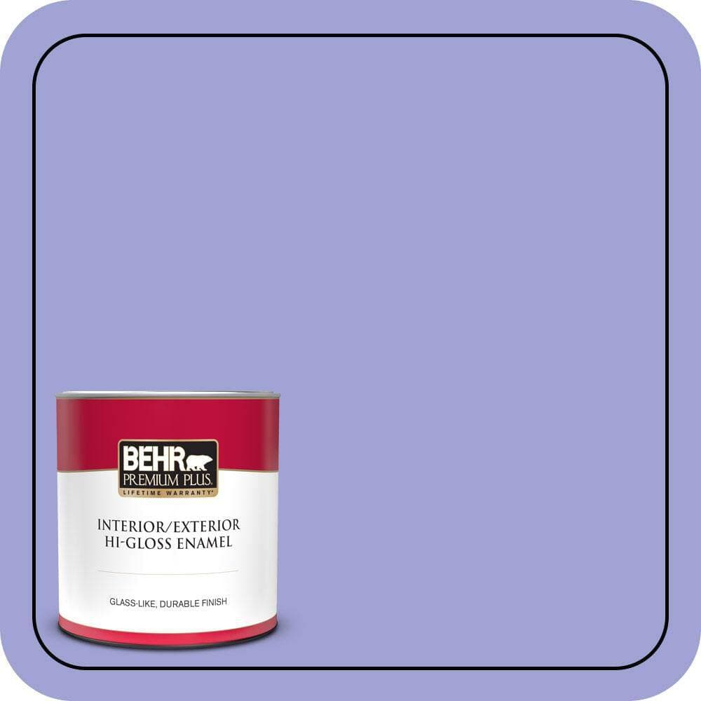 BEHR PREMIUM PLUS 1 qt. #P550-4 Water Hyacinth Hi-Gloss Enamel Interior/Exterior Paint & Primer (1)
