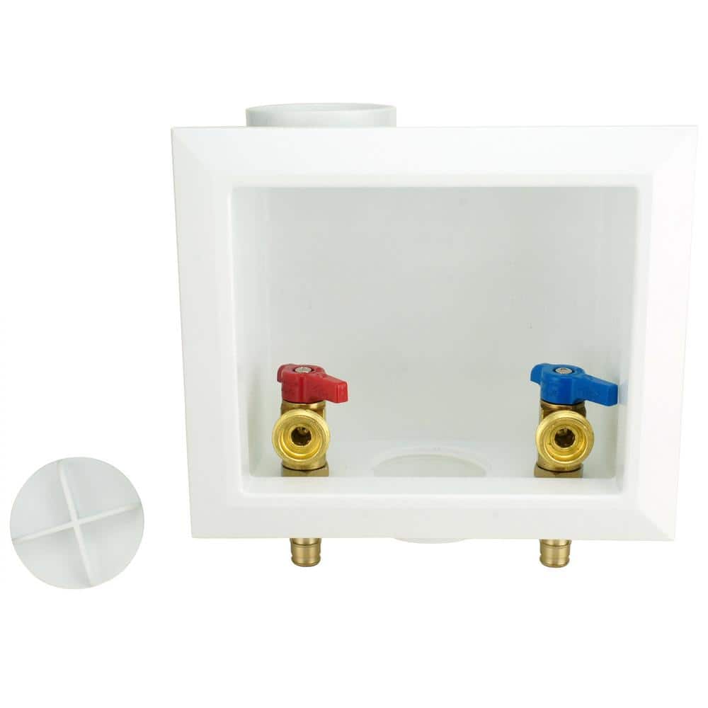 Apollo 1/2 in. Brass PEX-A Barb x 3/4 in. Male Hose Thread Washing Machine Valves with Outlet Box