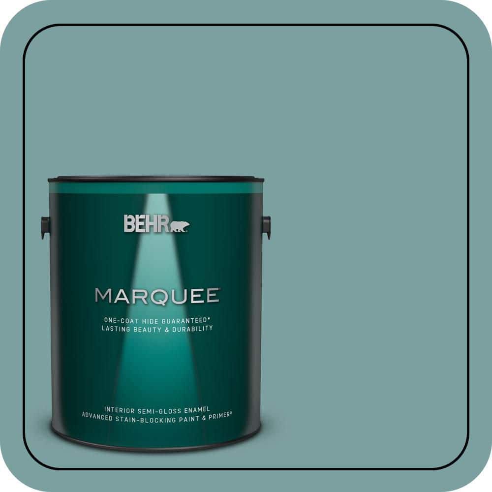 BEHR MARQUEE 1 gal. #S440-4 Tower Bridge One-Coat Hide Semi-Gloss Enamel Interior Paint & Primer