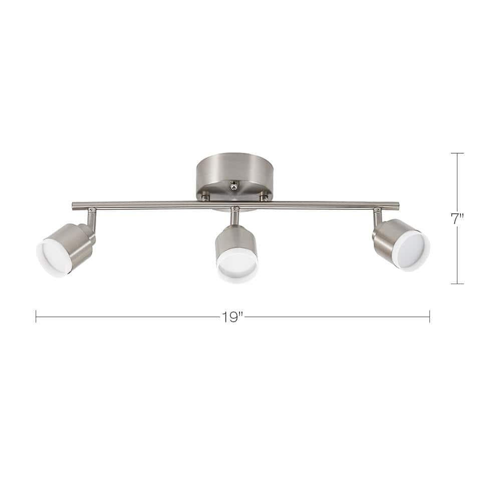 Hampton Bay 19 in. 3-Light Brushed Steel Integrated LED Track Lighting Kit (4)
