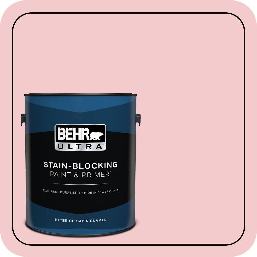 BEHR ULTRA 1 gal. #P160-1 Angel Kiss Satin Enamel Exterior Paint & Primer