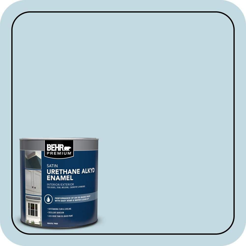 BEHR PREMIUM 1 qt. #S480-1 Rain Dance Satin Enamel Urethane Alkyd Interior/Exterior Paint