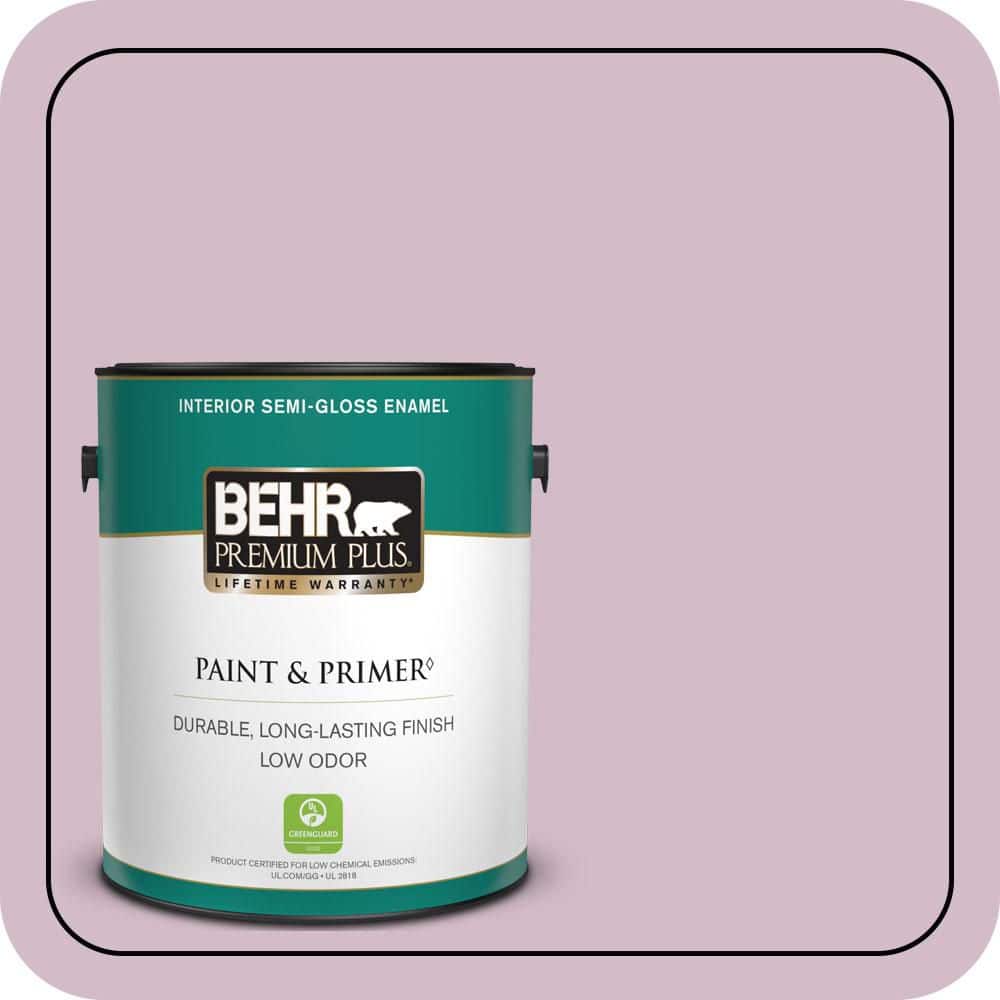 BEHR PREMIUM PLUS 1 gal. #T12-16 Queens Tart Semi-Gloss Enamel Low Odor Interior Paint & Primer