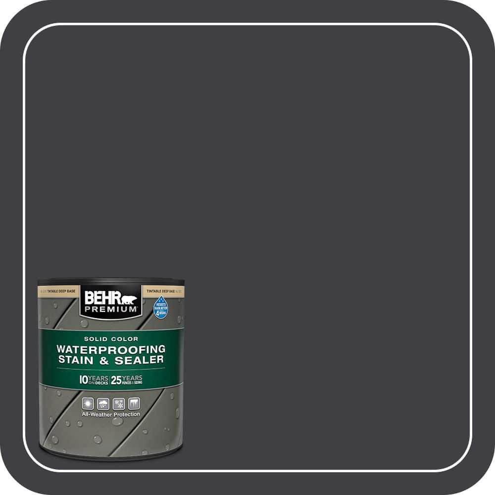 BEHR PREMIUM 1 qt. #HDC-MD-04 Totally Black Solid Color Waterproofing Exterior Wood Stain and Sealer (1)