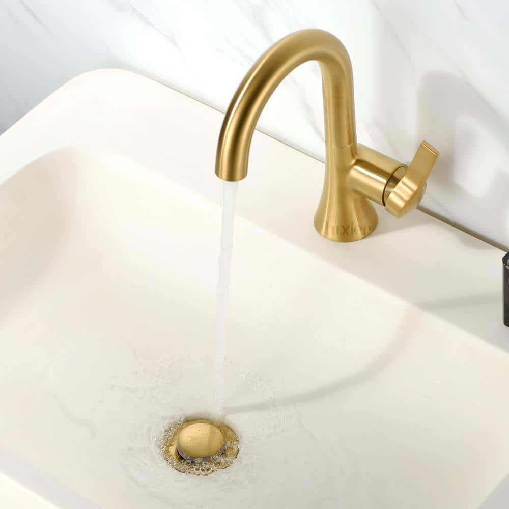 LUXIER 1-1/2 in. Brass Bathroom and Vessel Sink Push Pop-Up Drain Stopper with No Overflow (4)