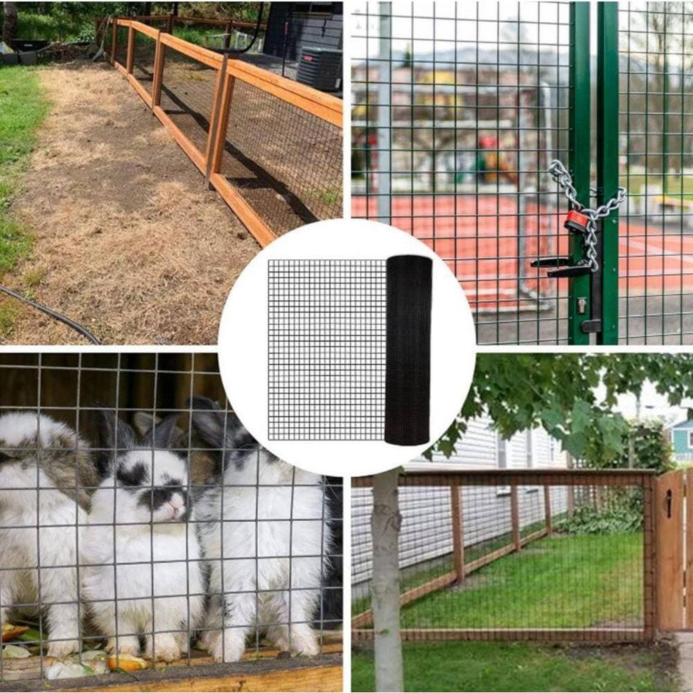 Amucolo 1/4 in. x 2 ft. x 50 ft. 21-Gauge Black Hardware Cloth, Welded Wire Fence (3)