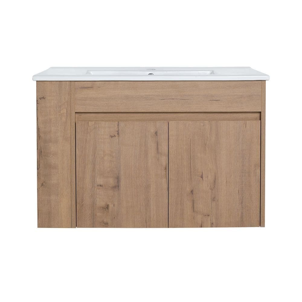 Noble House Osiris Modern 19 in. Floating Bath Vanity Cabinet without Top with Soft Close Drawers, Open Shelf (1)
