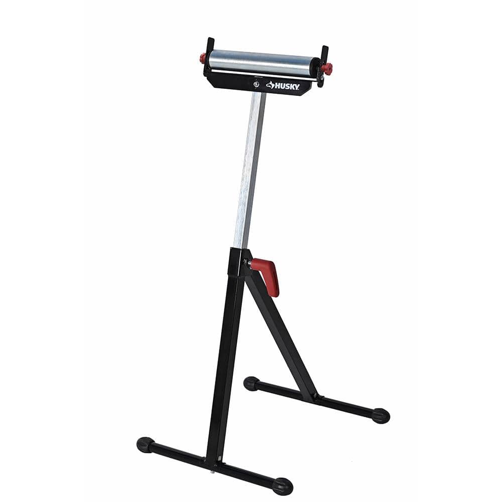 Husky 23 in. to 43 in. Stationary Steel Roller Stand with Edge Guide (2)