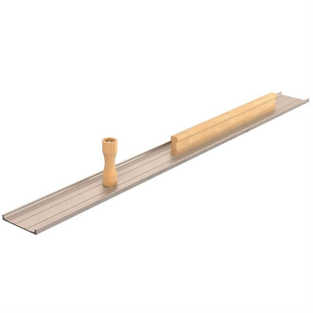 Bon Tool 42 in. x 3 in. Aluminum Double Notch Concrete Float with Both Sides Serrated and Knob and Rail