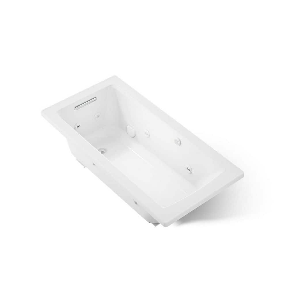 KOHLER Archer 60 in. Rectangular Drop-in Whirlpool and Air Bath Bathtub in White (1)