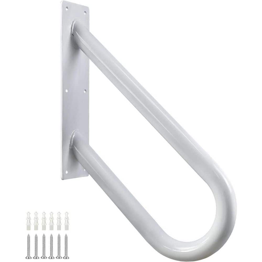 Afoxsos 18 White U-Shaped Wall Mount Handrails for 1-2 Outdoor Steps Powder Coated Stair Railings for Garage Stainless Steel (1)