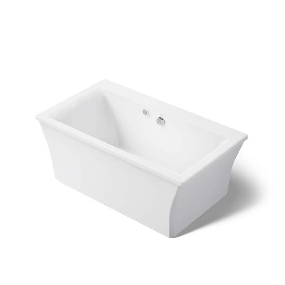 KOHLER Stargaze 60 in. x 30 in. Soaking Bathtub with Center Drain in White (1)