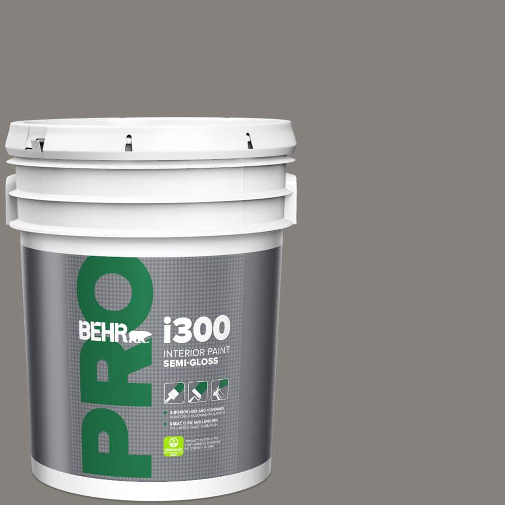 BEHR PRO 5 gal. #BNC-25 Gray Pepper Semi-Gloss Interior Paint